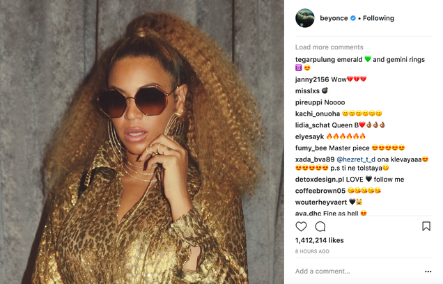 @beyonce via Instagram screenshot